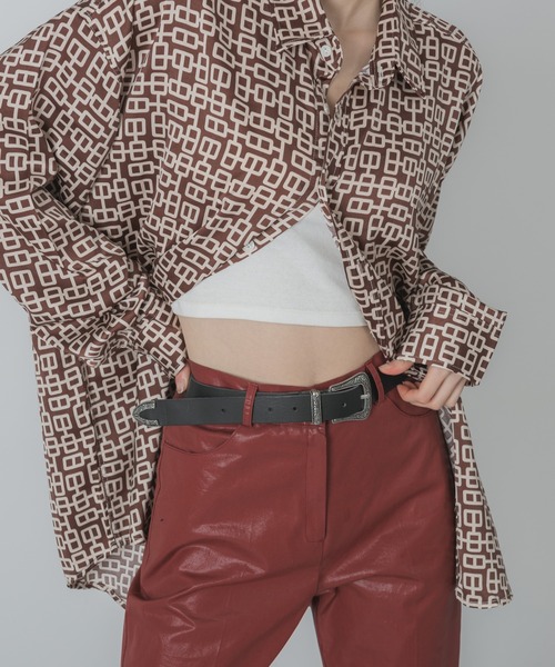 FOLLOWIN（フォロウィン）の「ウエスタンポイントモチーフ牛革ベルト（ベルト・レディース・ブラック・ONE SIZE）」の13枚目の写真