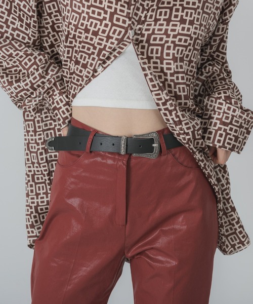 FOLLOWIN（フォロウィン）の「ウエスタンポイントモチーフ牛革ベルト（ベルト・レディース・ブラック・ONE SIZE）」の17枚目の写真