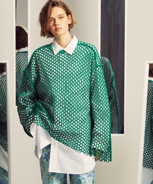 MAISON SPECIAL | 《ユニセックスアイテム》ハニカムビッグメッシュプライムオーバークルーネックロングスリーブTシャツ 【MAISON SPECIAL/メゾンスペシャル】(Tシャツ/カットソー)