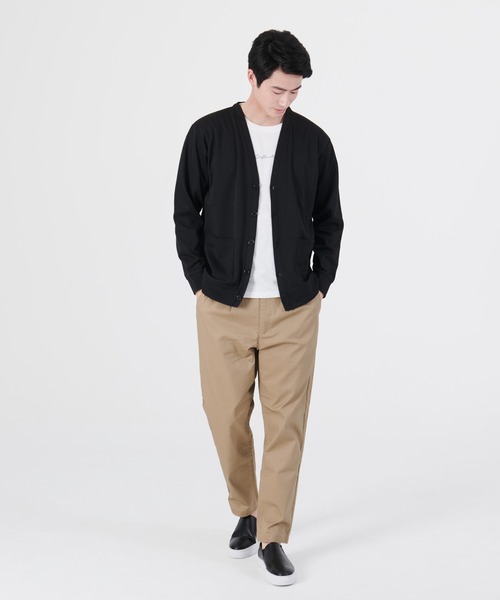 Blue Standard （ブルースタンダード）の「【BLUE STANDARD/ブルースタンダード】ダンボールボタンカーディガン　Ｔシャツ　２点セット（カーディガン/ボレロ・メンズ・ブラック/ベージュ/グレー/グリーン・MEDIUM/LARGE/X-LARGE）」の5枚目の写真