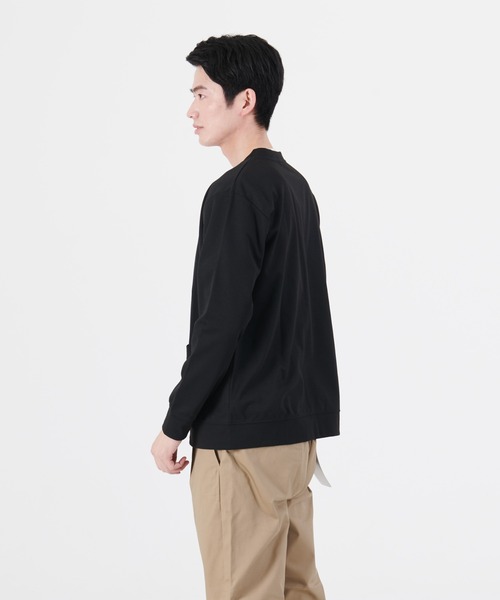 Blue Standard （ブルースタンダード）の「【BLUE STANDARD/ブルースタンダード】ダンボールボタンカーディガン　Ｔシャツ　２点セット（カーディガン/ボレロ・メンズ・ブラック/ベージュ/グレー/グリーン・MEDIUM/LARGE/X-LARGE）」の8枚目の写真