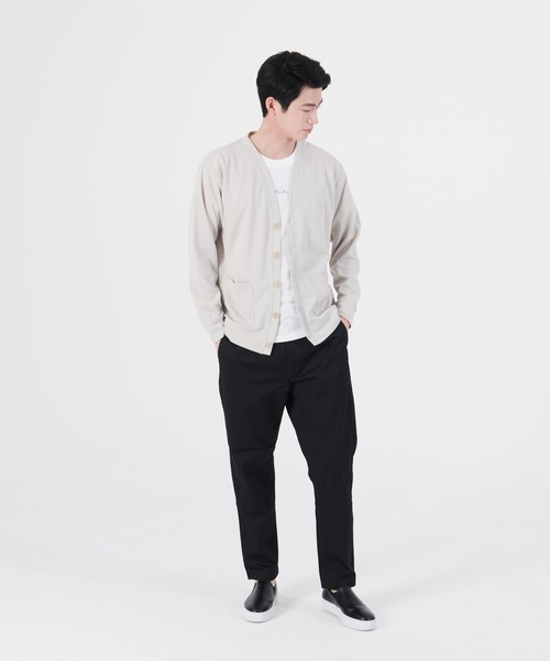 Blue Standard （ブルースタンダード）の「【BLUE STANDARD/ブルースタンダード】ダンボールボタンカーディガン　Ｔシャツ　２点セット（カーディガン/ボレロ・メンズ・ブラック/ベージュ/グレー/グリーン・MEDIUM/LARGE/X-LARGE）」の15枚目の写真