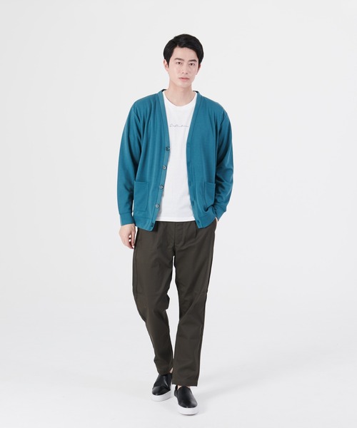 Blue Standard （ブルースタンダード）の「【BLUE STANDARD/ブルースタンダード】ダンボールボタンカーディガン　Ｔシャツ　２点セット（カーディガン/ボレロ・メンズ・ブラック/ベージュ/グレー/グリーン・MEDIUM/LARGE/X-LARGE）」の20枚目の写真
