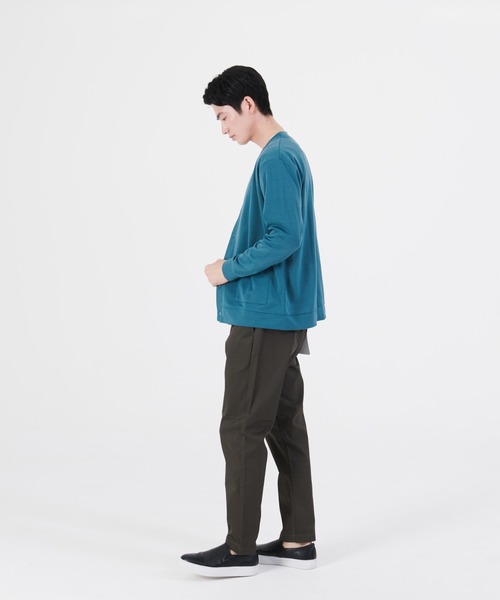 Blue Standard （ブルースタンダード）の「【BLUE STANDARD/ブルースタンダード】ダンボールボタンカーディガン　Ｔシャツ　２点セット（カーディガン/ボレロ・メンズ・ブラック/ベージュ/グレー/グリーン・MEDIUM/LARGE/X-LARGE）」の21枚目の写真