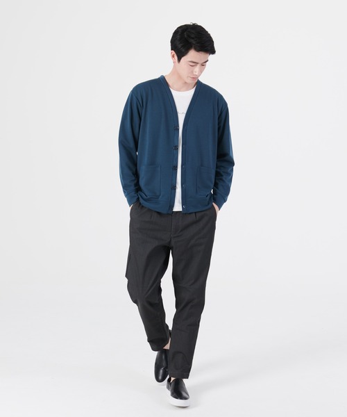 Blue Standard （ブルースタンダード）の「【BLUE STANDARD/ブルースタンダード】ダンボールボタンカーディガン　Ｔシャツ　２点セット（カーディガン/ボレロ・メンズ・ブラック/ベージュ/グレー/グリーン・MEDIUM/LARGE/X-LARGE）」の10枚目の写真