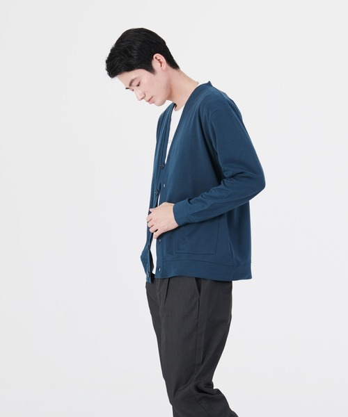 Blue Standard （ブルースタンダード）の「【BLUE STANDARD/ブルースタンダード】ダンボールボタンカーディガン　Ｔシャツ　２点セット（カーディガン/ボレロ・メンズ・ブラック/ベージュ/グレー/グリーン・MEDIUM/LARGE/X-LARGE）」の13枚目の写真