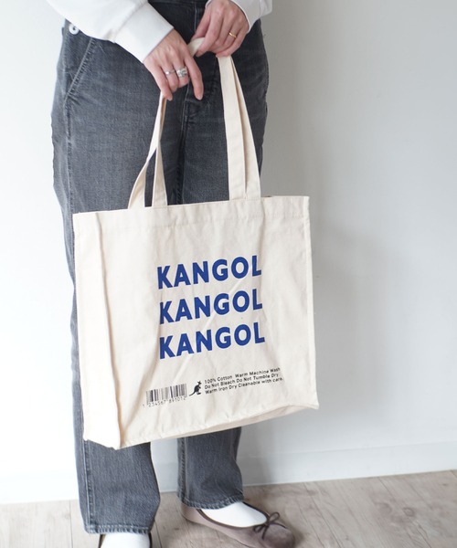 KANGOL（カンゴール）の「【 KANGOL / カンゴール 】 プリント スクエア トート バッグ（トートバッグ・レディース・ホワイト系/ブラック/オフホワイト/ブラック系・FREE）」の7枚目の写真
