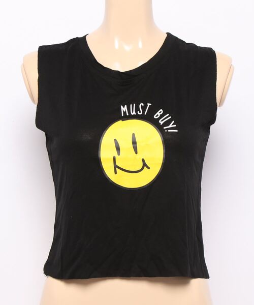 VIBGYOR（ヴィブジョー）の「スマイルショート丈タンクトップ(YA)（タンクトップ・レディース・ブラック/レッド/ピンク/イエロー・FREE）」の2枚目の写真