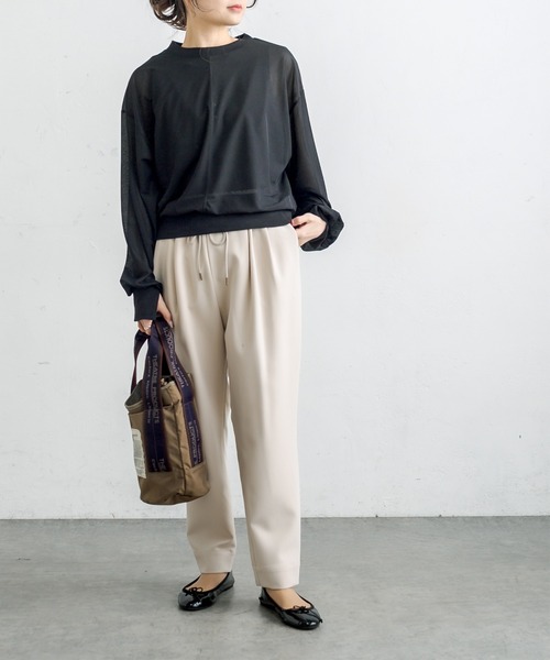PUAL CE CIN(ピュアルセシン)の「【WEB限定】シアープルオーバー(Tシャツ/カットソー・レディース・ブラック/ラベンダー/グレイッシュベージュ・FREE)」の10枚目の写真