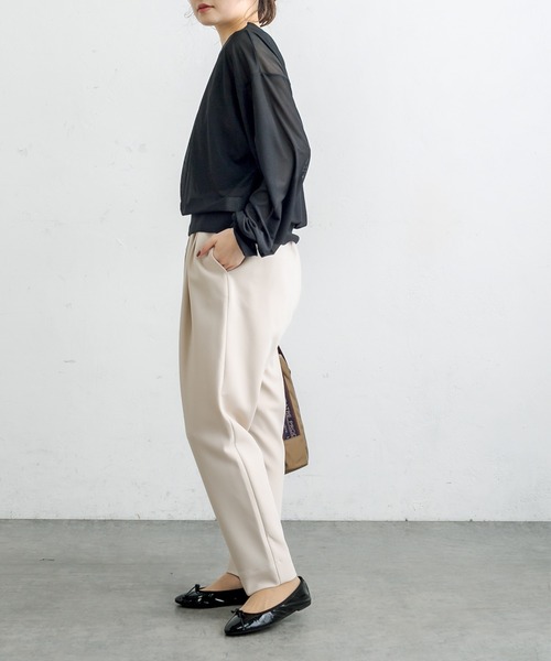 PUAL CE CIN(ピュアルセシン)の「【WEB限定】シアープルオーバー(Tシャツ/カットソー・レディース・ブラック/ラベンダー/グレイッシュベージュ・FREE)」の11枚目の写真