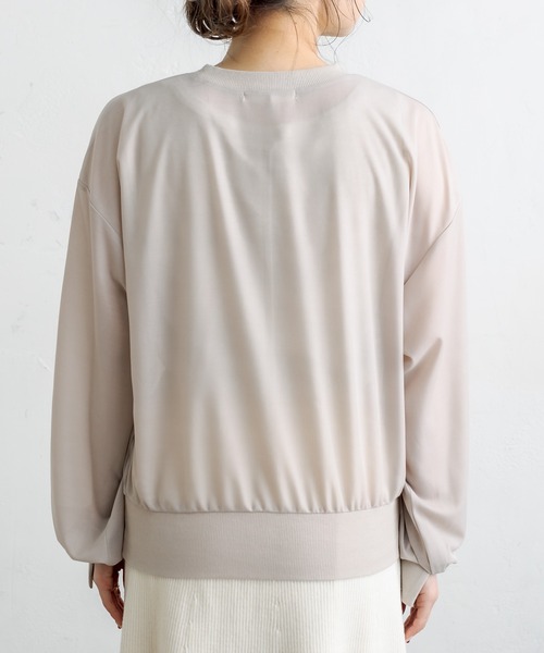 PUAL CE CIN(ピュアルセシン)の「【WEB限定】シアープルオーバー(Tシャツ/カットソー・レディース・ブラック/ラベンダー/グレイッシュベージュ・FREE)」の14枚目の写真