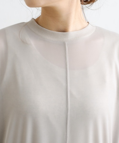 PUAL CE CIN(ピュアルセシン)の「【WEB限定】シアープルオーバー(Tシャツ/カットソー・レディース・ブラック/ラベンダー/グレイッシュベージュ・FREE)」の15枚目の写真