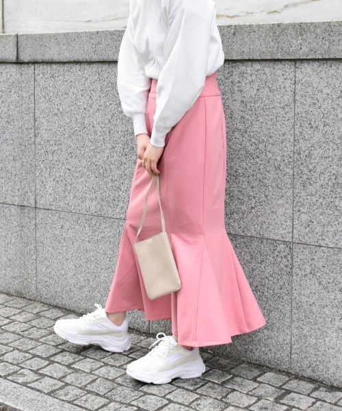 Brownie（ブラウニー）の「Brownie ハイウエストマーメイドスカート（スカート・レディース・グリーン/イエロー/ピンク/ダークブラウン/アイボリー・FREE）」の5枚目の写真