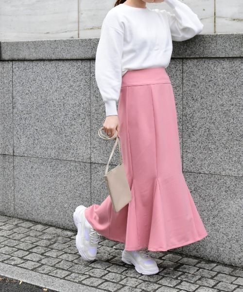 Brownie（ブラウニー）の「Brownie ハイウエストマーメイドスカート（スカート・レディース・グリーン/イエロー/ピンク/ダークブラウン/アイボリー・FREE）」の16枚目の写真