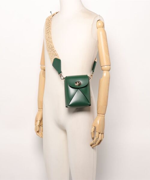 N.（N. Natural Beauty Basic）（エヌエヌナチュラルビューティーベーシック）の「マクラメショルダーミニバッグ（ショルダーバッグ・レディース・ホワイト/グリーン・ﾌﾘ-）」の5枚目の写真