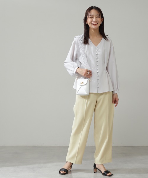 N.（N. Natural Beauty Basic）（エヌエヌナチュラルビューティーベーシック）の「マクラメショルダーミニバッグ（ショルダーバッグ・レディース・ホワイト/グリーン・ﾌﾘ-）」の12枚目の写真