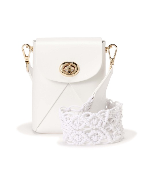 N.（N. Natural Beauty Basic）（エヌエヌナチュラルビューティーベーシック）の「マクラメショルダーミニバッグ（ショルダーバッグ・レディース・ホワイト/グリーン・ﾌﾘ-）」の16枚目の写真