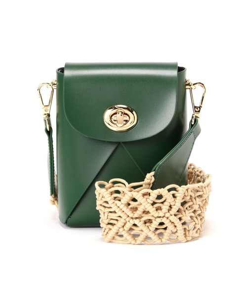 N.（N. Natural Beauty Basic）（エヌエヌナチュラルビューティーベーシック）の「マクラメショルダーミニバッグ（ショルダーバッグ・レディース・ホワイト/グリーン・ﾌﾘ-）」の19枚目の写真