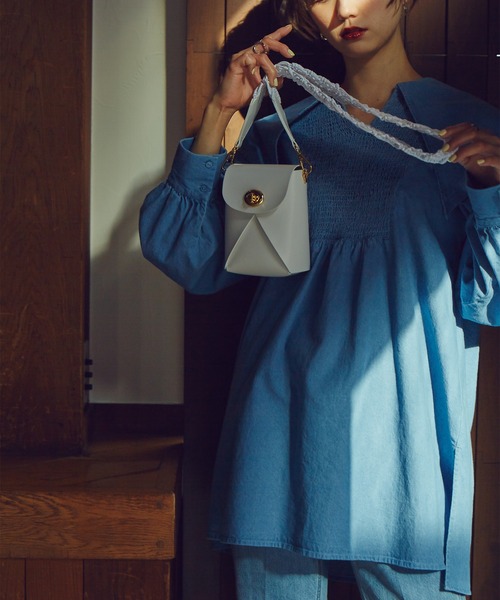 N.（N. Natural Beauty Basic）（エヌエヌナチュラルビューティーベーシック）の「マクラメショルダーミニバッグ（ショルダーバッグ・レディース・ホワイト/グリーン・ﾌﾘ-）」の15枚目の写真