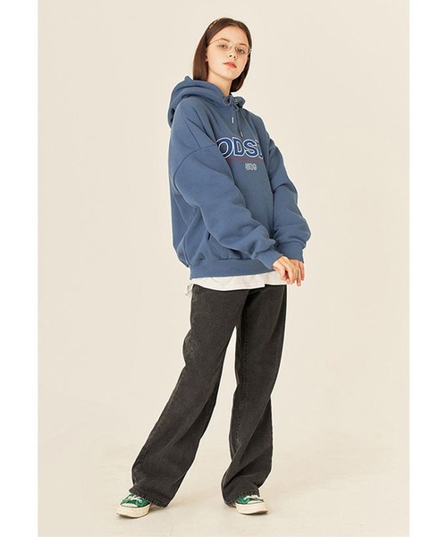 ODD STUDIO(オッドスタジオ)の「A'GEM/9 × .kom『ODD STUDIO/オッドスタジオ』 ODSD LOGO HOODIE/ シグネチャー プルオーバーパーカー(パーカー・レディース・グレー/ブルー・L)」の3枚目の写真