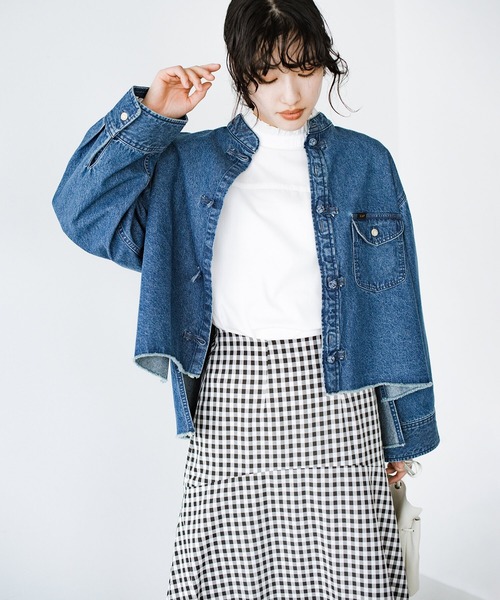 Lee デニムジャケット チャイナカラー Lee（リー）の「Lee 可愛げも使いやすさも欲張りたい 羽織りでも
