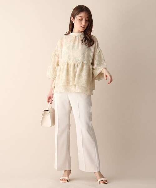 OPAQUE.CLIP（オペークドットクリップ）の「◆センタープレスフレア（その他パンツ・レディース・ネイビー/レモンイエロー/オフホワイト・36/38）」の10枚目の写真