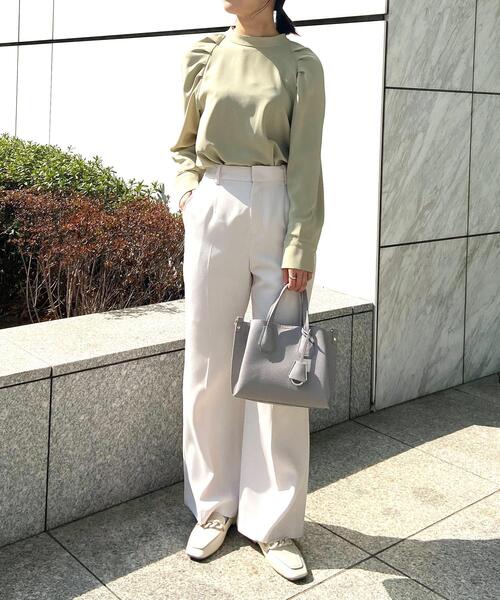 OPAQUE.CLIP（オペークドットクリップ）の「◆センタープレスフレア（その他パンツ・レディース・ネイビー/レモンイエロー/オフホワイト・36/38）」の14枚目の写真