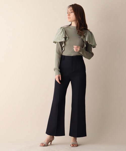 OPAQUE.CLIP（オペークドットクリップ）の「◆センタープレスフレア（その他パンツ・レディース・ネイビー/レモンイエロー/オフホワイト・36/38）」の20枚目の写真