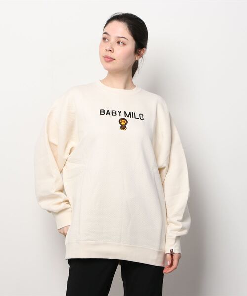 A BATHING APE（アベイシングエイプ）の「MILO QUILTING OVERSIZED CREWNECK L（スウェット）」 WEAR