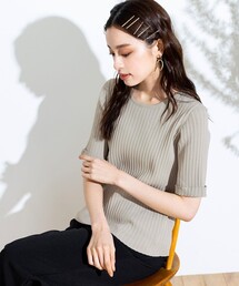 【洗える】コンパクトリブニット