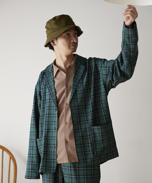 JOURNAL STANDARD relume(ジャーナルスタンダード レリューム)の「【ジャケット+パンツの2点SET】リラックスオーバーサイズセットアップ(シャツ/ブラウス・メンズ・ベージュ/ネイビー/グリーン・SMALL/MEDIUM/LARGE)」の7枚目の写真