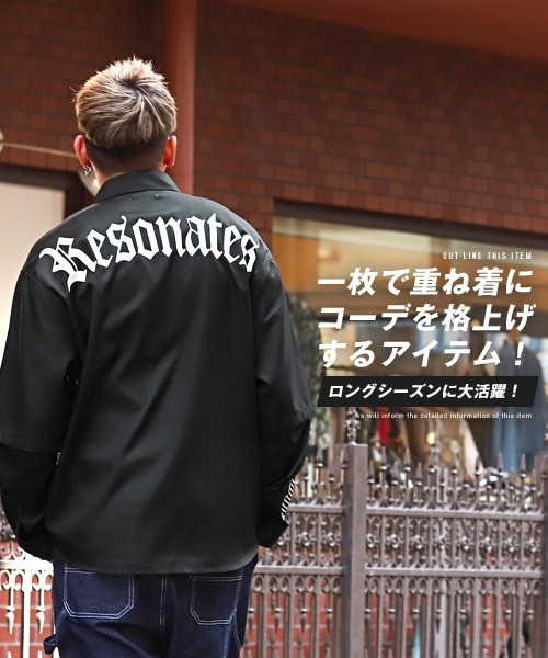 LUXSTYLE(ラグスタイル)の「フェイクレイヤードランダムロゴ長袖シャツ(シャツ/ブラウス・メンズ・ブラック/オフホワイト・M/L)」の15枚目の写真