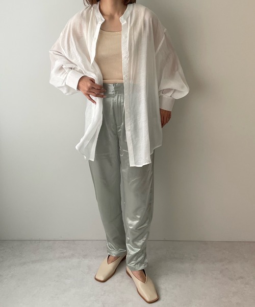 LE MORE(リモア)の「ヘムデザインサテンパンツ(その他パンツ・レディース・ベージュ/オレンジ/グリーン・S/M)」の15枚目の写真
