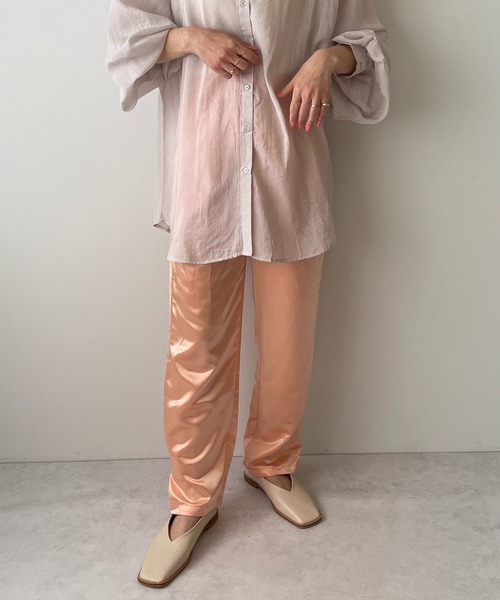 LE MORE(リモア)の「ヘムデザインサテンパンツ(その他パンツ・レディース・ベージュ/オレンジ/グリーン・S/M)」の18枚目の写真