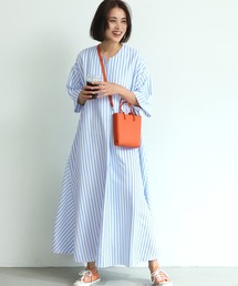 全方位カバーストライプワンピース