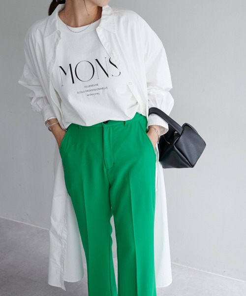 DISCOAT（ディスコート）の「ストライプシャツワンピース（シャツワンピース・レディース・サックスブルー/ピンク/オフホワイト/ネイビー/グリーン・FREE）」の22枚目の写真