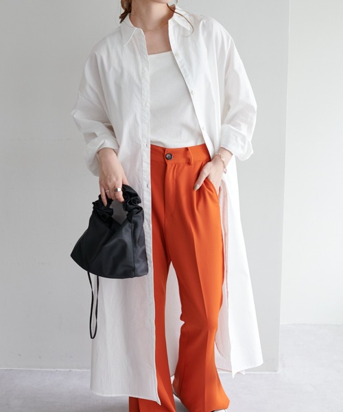 DISCOAT（ディスコート）の「ストライプシャツワンピース（シャツワンピース・レディース・サックスブルー/ピンク/オフホワイト/ネイビー/グリーン・FREE）」の12枚目の写真