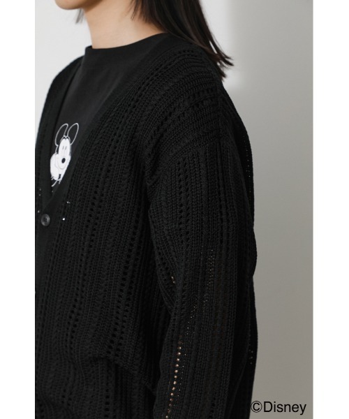 AZUL by moussy(アズールバイマウジー)の「OPENWORK KNIT CARDIGAN/オープンワークニットカーディガン(カーディガン/ボレロ・メンズ・ライトグレー/ブラック・MEDIUM/LARGE)」の7枚目の写真
