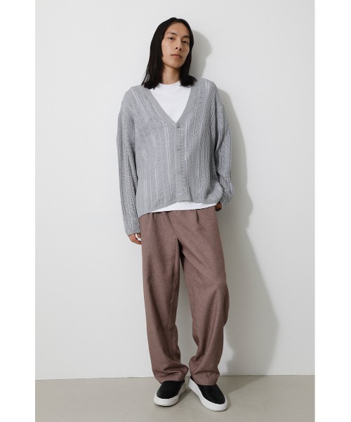 AZUL by moussy(アズールバイマウジー)の「OPENWORK KNIT CARDIGAN/オープンワークニットカーディガン(カーディガン/ボレロ・メンズ・ライトグレー/ブラック・MEDIUM/LARGE)」の11枚目の写真