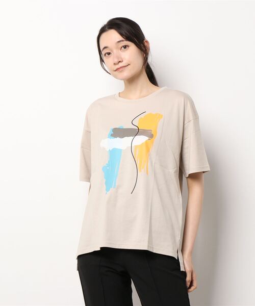 Cepica（セピカ）の「ARTプリントTシャツ（Tシャツ/カットソー・レディース・ブラック/ベージュ/オフホワイト・FREE）」の11枚目の写真