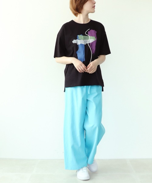 Cepica（セピカ）の「ARTプリントTシャツ（Tシャツ/カットソー・レディース・ブラック/ベージュ/オフホワイト・FREE）」の8枚目の写真