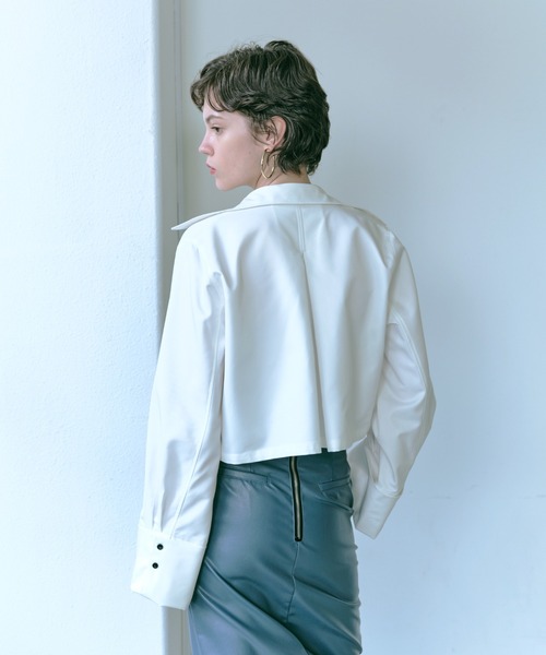 HANNE（アン）の「フロントファスナーシャツ（シャツ/ブラウス・レディース・ホワイト・フリー）」の4枚目の写真
