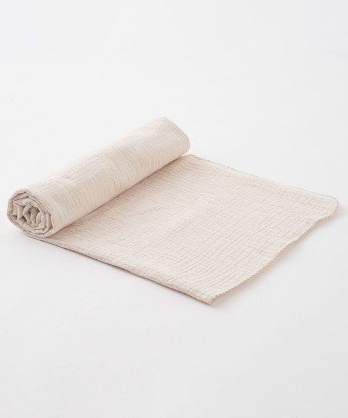 PUPPAPUPO(プッパプーポ)の「スワドルブランケット 100×100cm 2重ガーゼ(ベビー寝具/家具・キッズ・ベージュ/グレー/カーキ/ピンク/キナリ/ブラウン/イエロー/レッド/アイボリー/ベビーピンク/モカ/ベージュ系その他/ホワイト系その他/ホワイト系その他3/ミント/グレー系その他/イエロー系その他/ブラウン系その他/ピンク系その他/ホワイト系その他2/ホワイト×ピンク/ブラウン系その他2・FREE)」の5枚目の写真