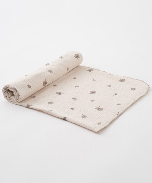 PUPPAPUPO(プッパプーポ)の「スワドルブランケット 100×100cm 2重ガーゼ(ベビー寝具/家具・キッズ・ベージュ/グレー/カーキ/ピンク/キナリ/ブラウン/イエロー/レッド/アイボリー/ベビーピンク/モカ/ベージュ系その他/ホワイト系その他/ホワイト系その他3/ミント/グレー系その他/イエロー系その他/ブラウン系その他/ピンク系その他/ホワイト系その他2/ホワイト×ピンク/ブラウン系その他2・FREE)」の11枚目の写真