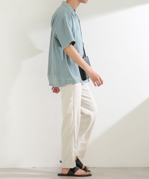 SENSE OF PLACE by URBAN RESEARCH（センスオブプレイスバイアーバンリサーチ）の「『ユニセックス』シアーヨウリュウオープンカラーシャツB（シャツ/ブラウス・メンズ・チャコールグレー/グリーン/ロイヤルブルー/ライトベージュ/ライトカーキ・MEDIUM/LARGE）」の11枚目の写真