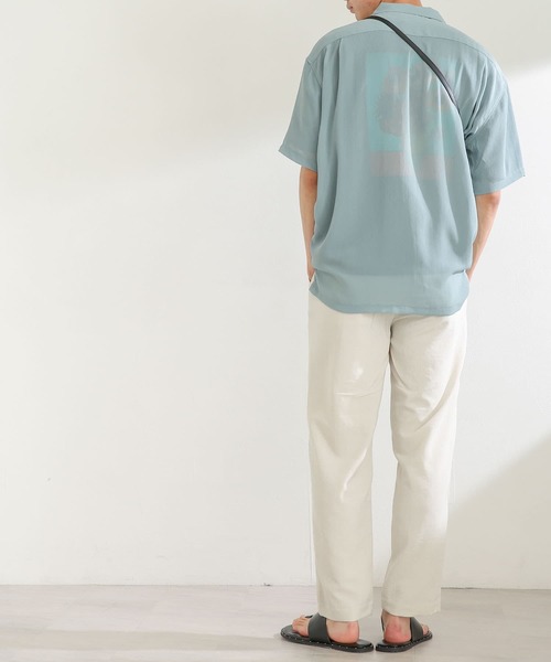 SENSE OF PLACE by URBAN RESEARCH（センスオブプレイスバイアーバンリサーチ）の「『ユニセックス』シアーヨウリュウオープンカラーシャツB（シャツ/ブラウス・メンズ・チャコールグレー/グリーン/ロイヤルブルー/ライトベージュ/ライトカーキ・MEDIUM/LARGE）」の12枚目の写真