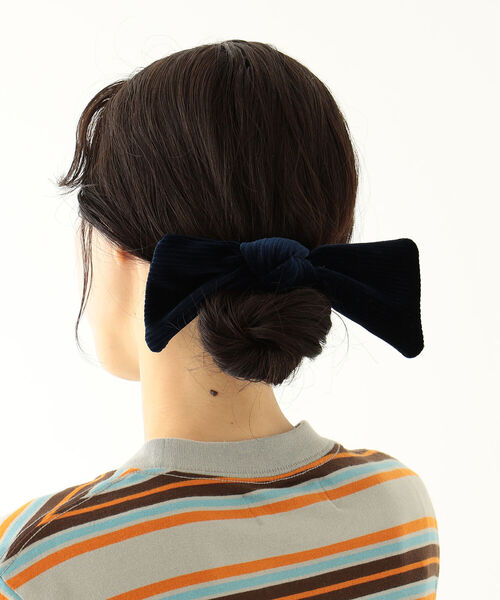 BEAMS BOY（ビームスボーイ）の「BEAMS BOY / ビッグリボン ヘアゴム（ヘアゴム・レディース・ネイビー/グレー/レッド・ONE SIZE）」の2枚目の写真