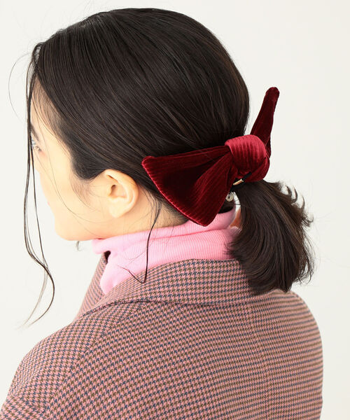 BEAMS BOY（ビームスボーイ）の「BEAMS BOY / ビッグリボン ヘアゴム（ヘアゴム・レディース・ネイビー/グレー/レッド・ONE SIZE）」の3枚目の写真