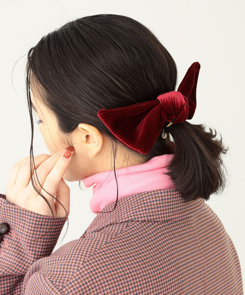 BEAMS BOY（ビームスボーイ）の「BEAMS BOY / ビッグリボン ヘアゴム（ヘアゴム・レディース・ネイビー/グレー/レッド・ONE SIZE）」の4枚目の写真
