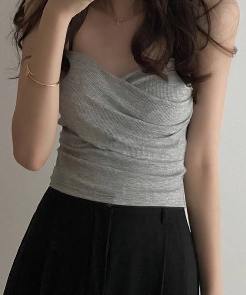 MANGROVE（マングローブ）の「クロスキャミソール（キャミソール・レディース・ホワイト/ブラック/グレー/イエロー・FREE）」の3枚目の写真